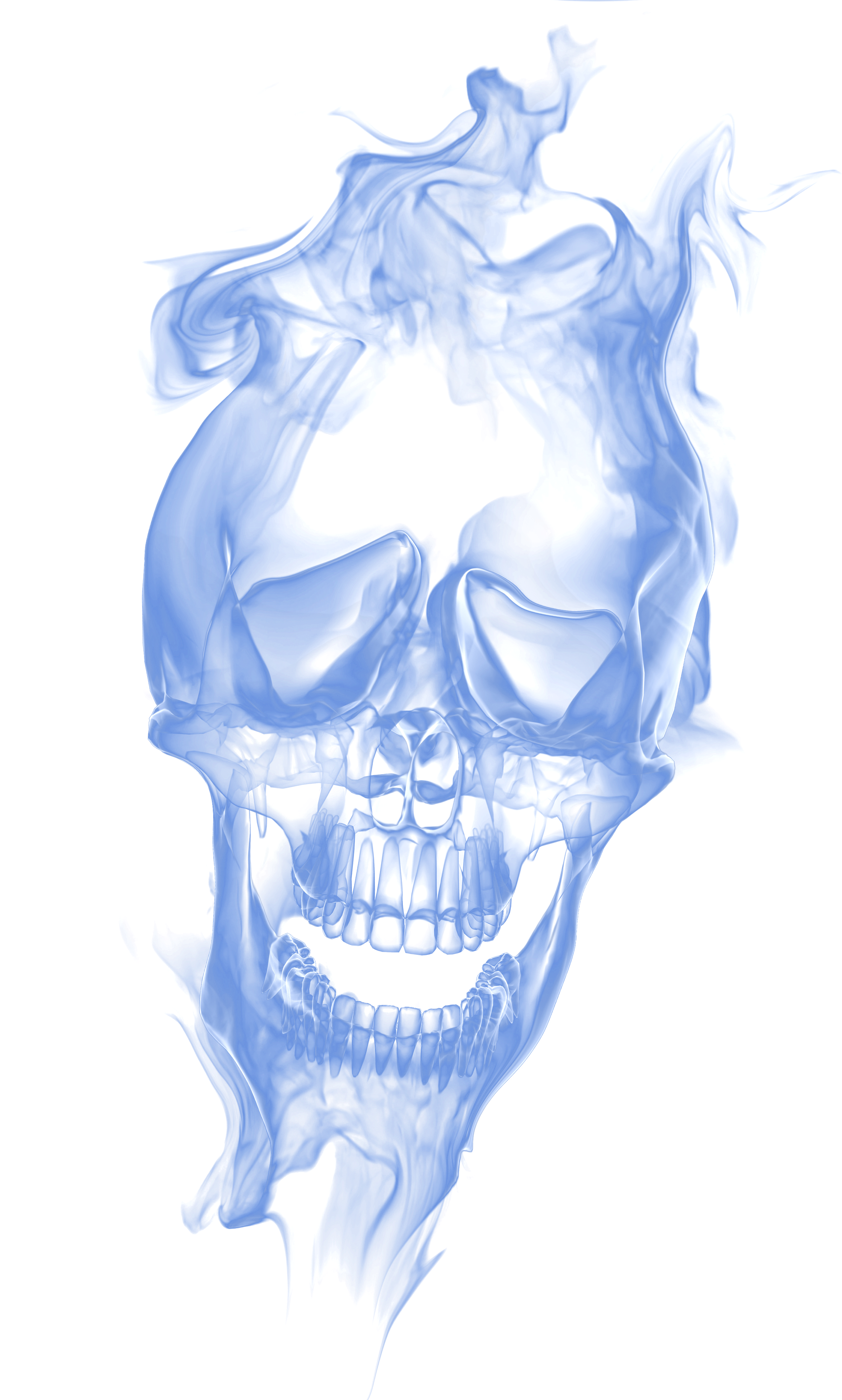 Blue Smoke Skull Art