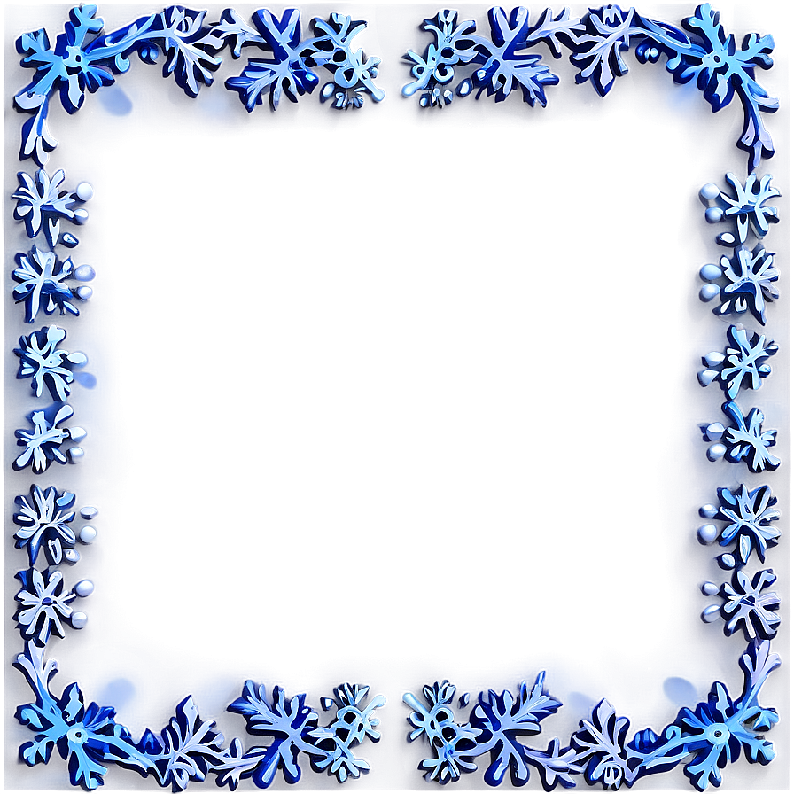 Blue Snow Border Png Uub10