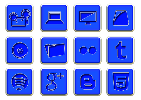 Blue Social Media Icons