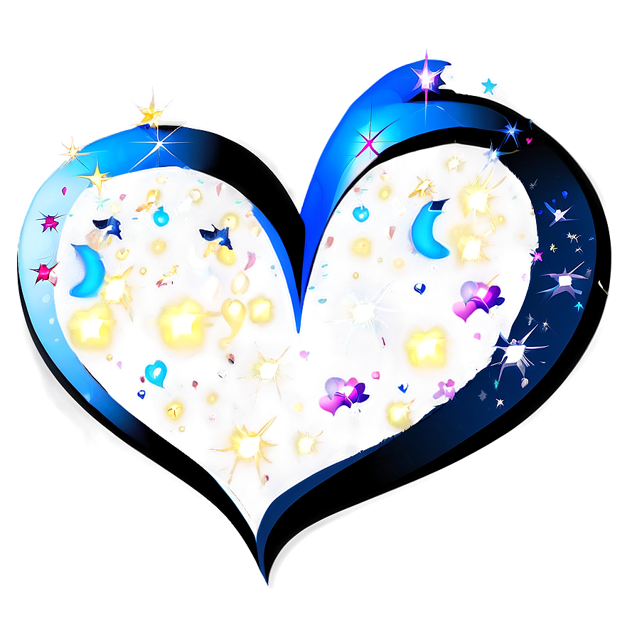 Blue Sparkle Heart Png 88