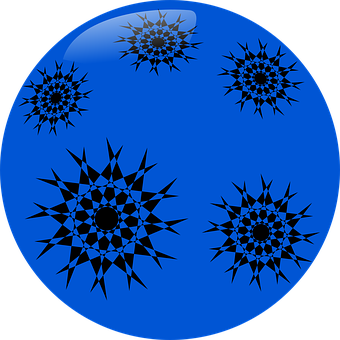 Blue Spherewith Star Patterns