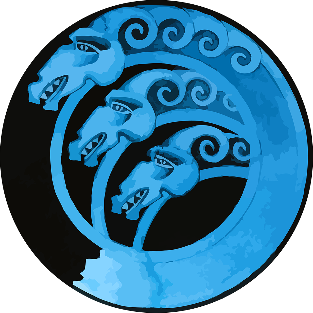 Blue Spiral Horsemen Graphic