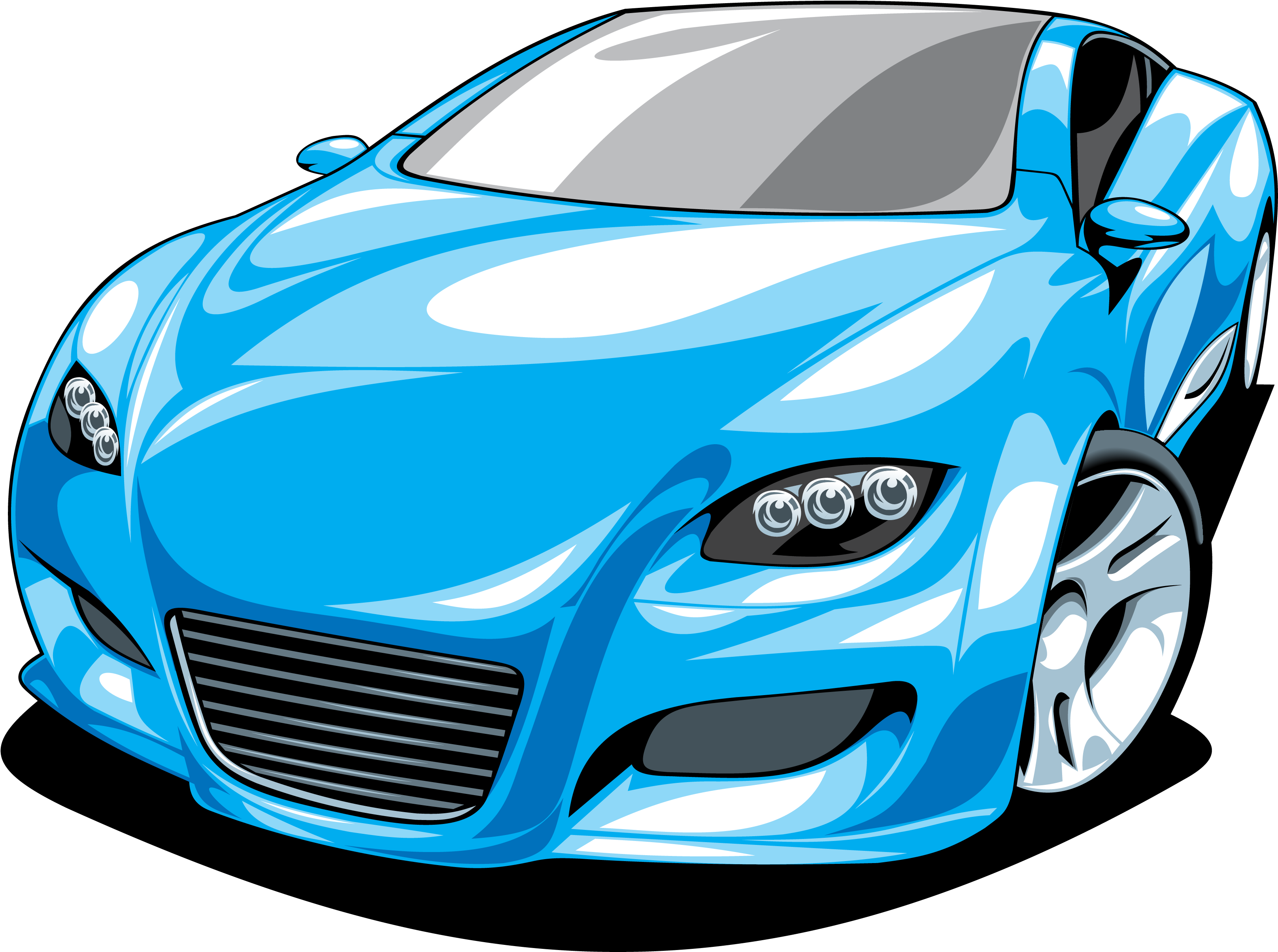 Blue Sports Car Illustration