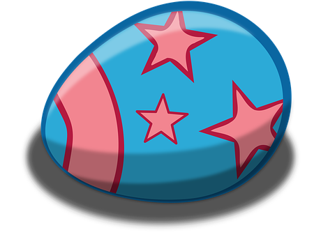Blue Star Pattern Easter Egg