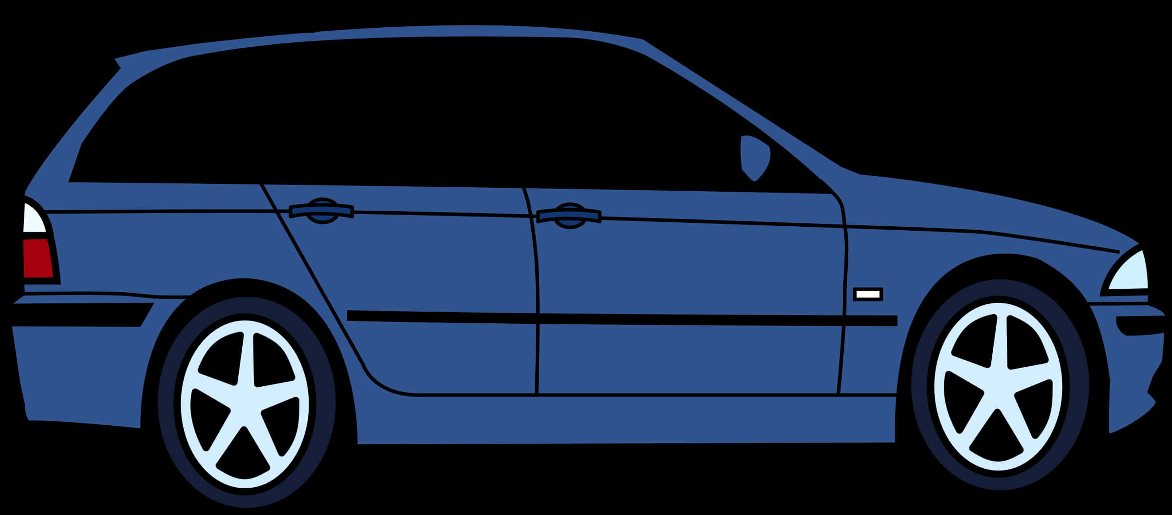 Blue_ Station_ Wagon_ Side_ View_ Vector