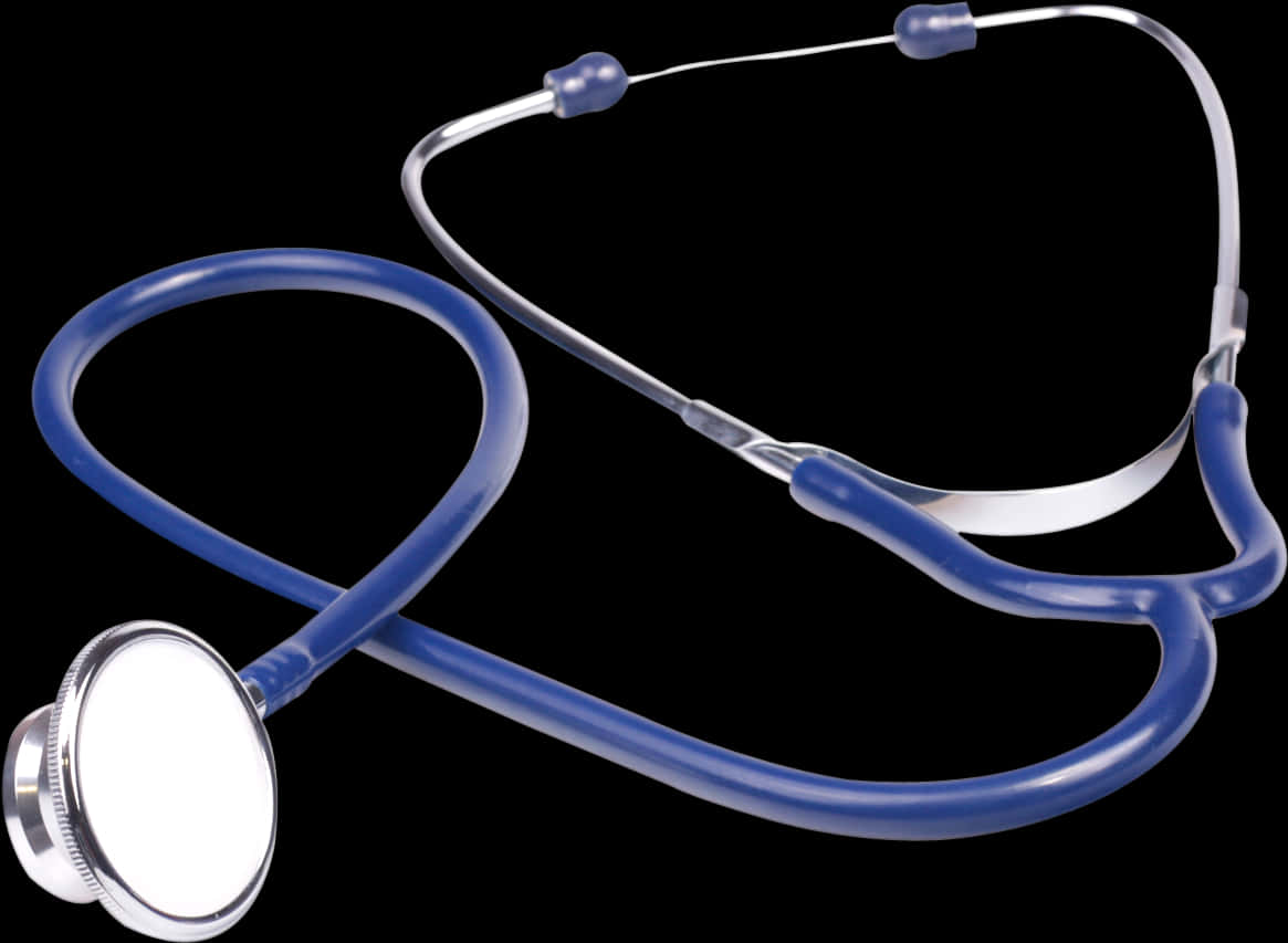 Blue Stethoscope Black Background