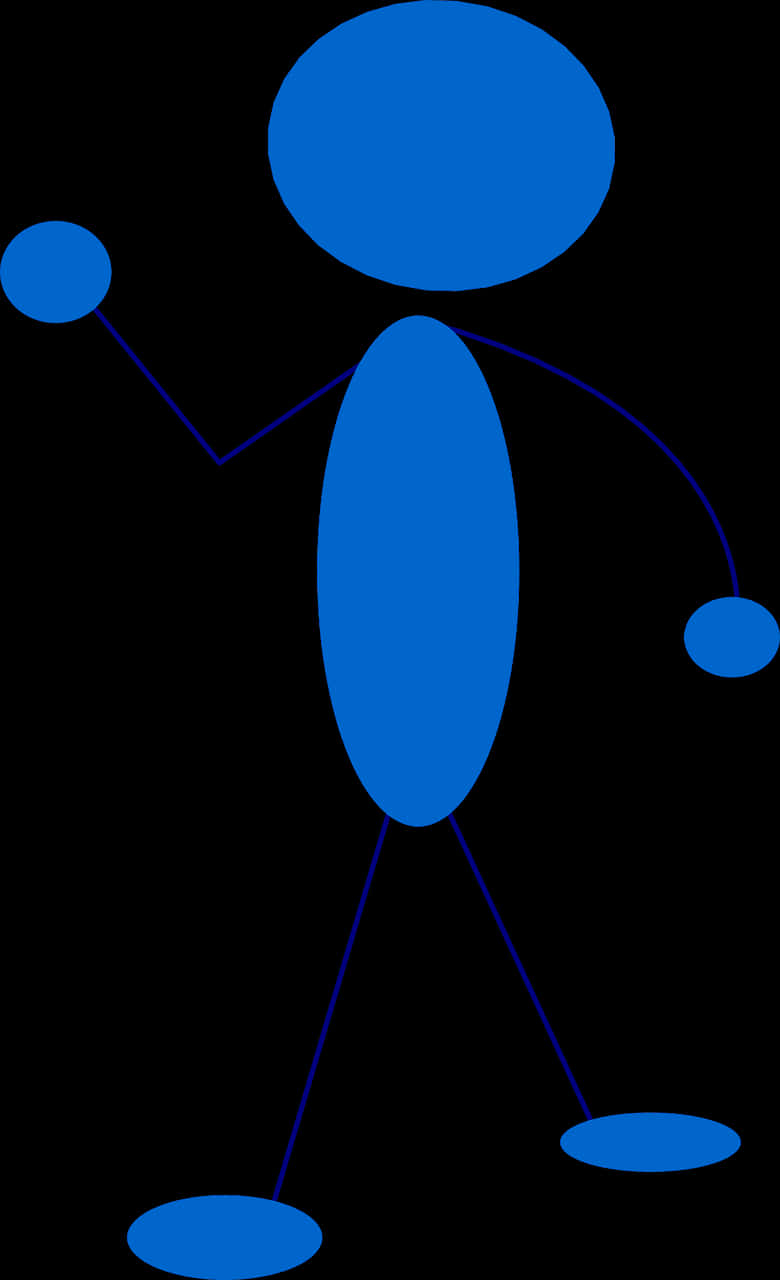 Blue Stickman Figure