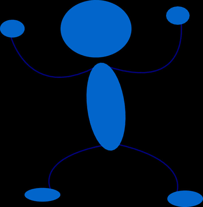 Blue Stickman Figure Graphic
