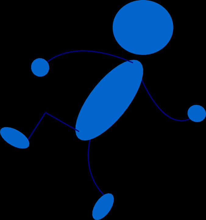 Blue Stickman Running Graphic