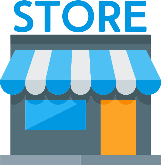 Blue Striped Storefront Icon