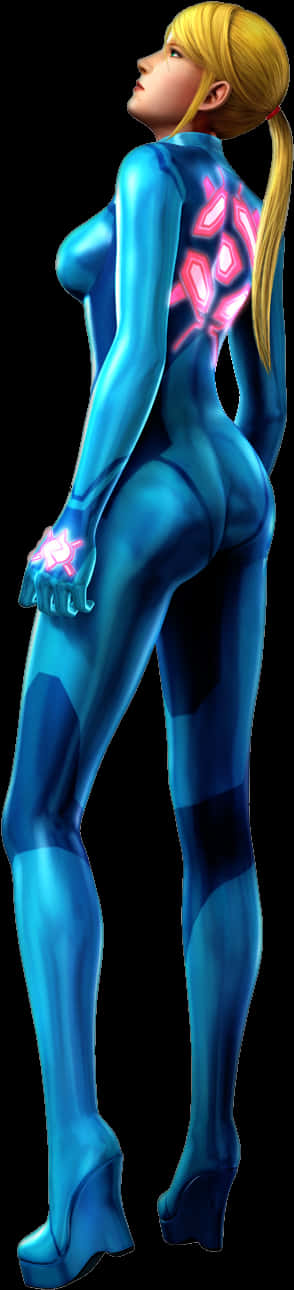 Blue Suit Female Character Pose