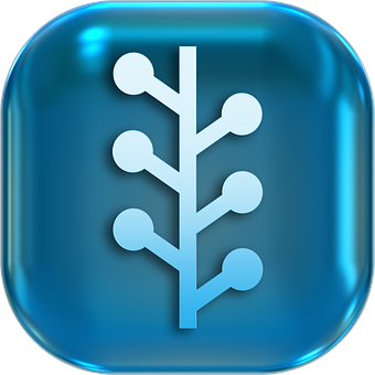 Blue Tech Tree Icon