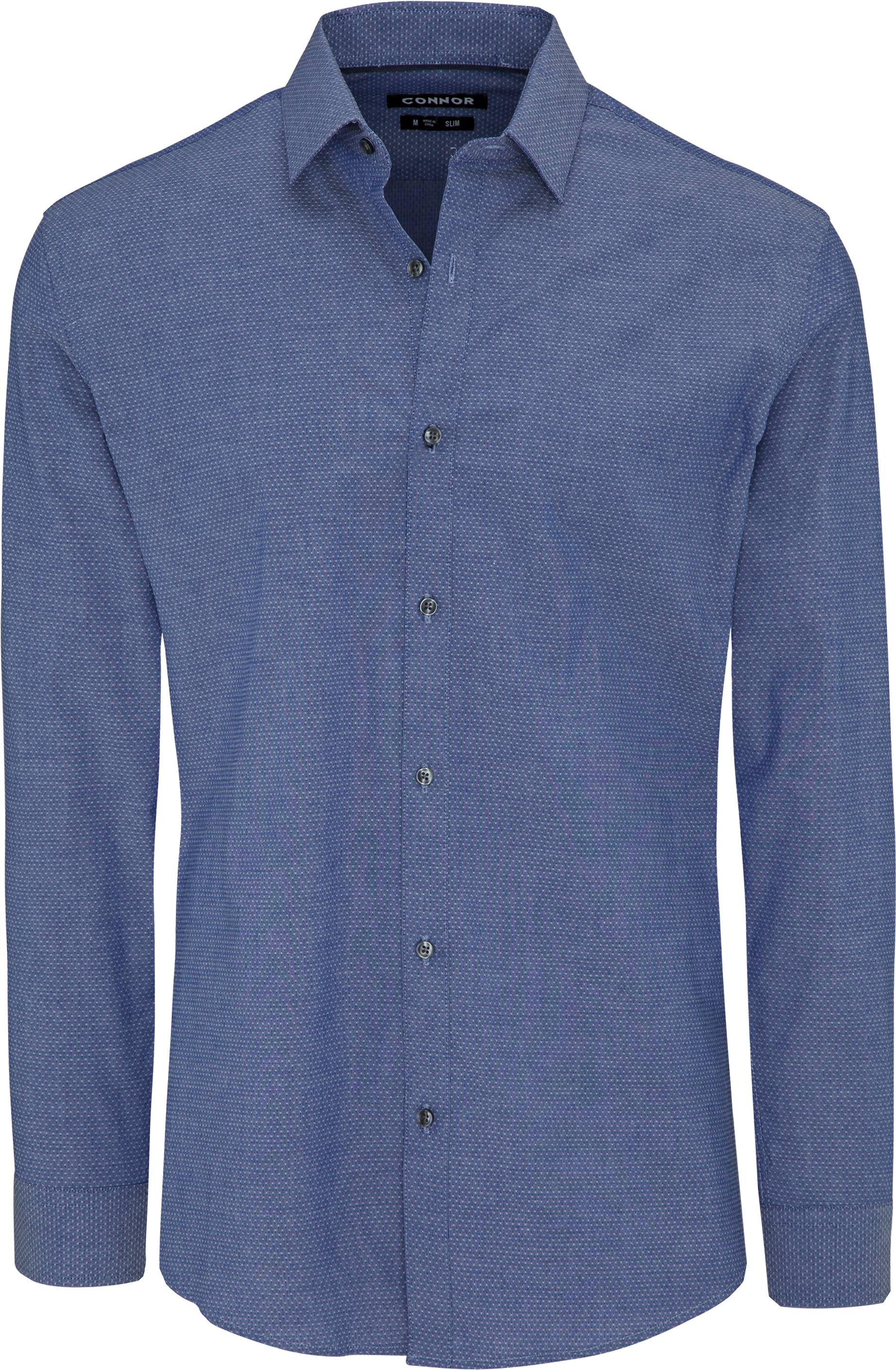 Blue Textured Dress Shirt