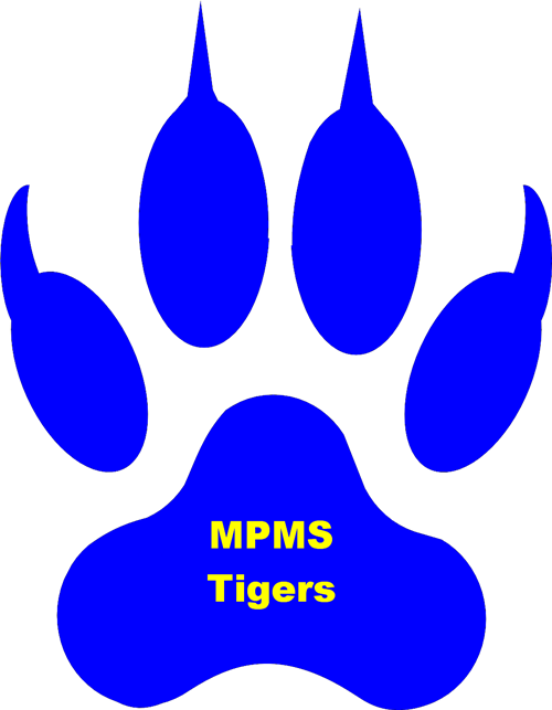 Blue Tiger Paw Print Graphic