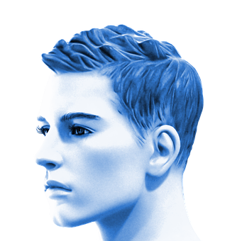 Blue Toned Profile Portrait