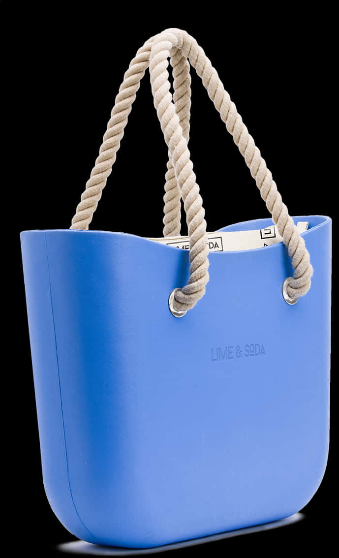 Blue Tote Bagwith Rope Handles