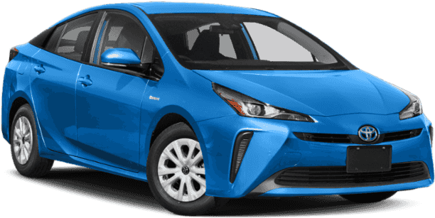 Blue Toyota Prius Hybrid Car