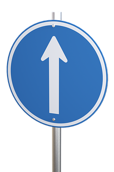 Blue Traffic Sign Arrow Up