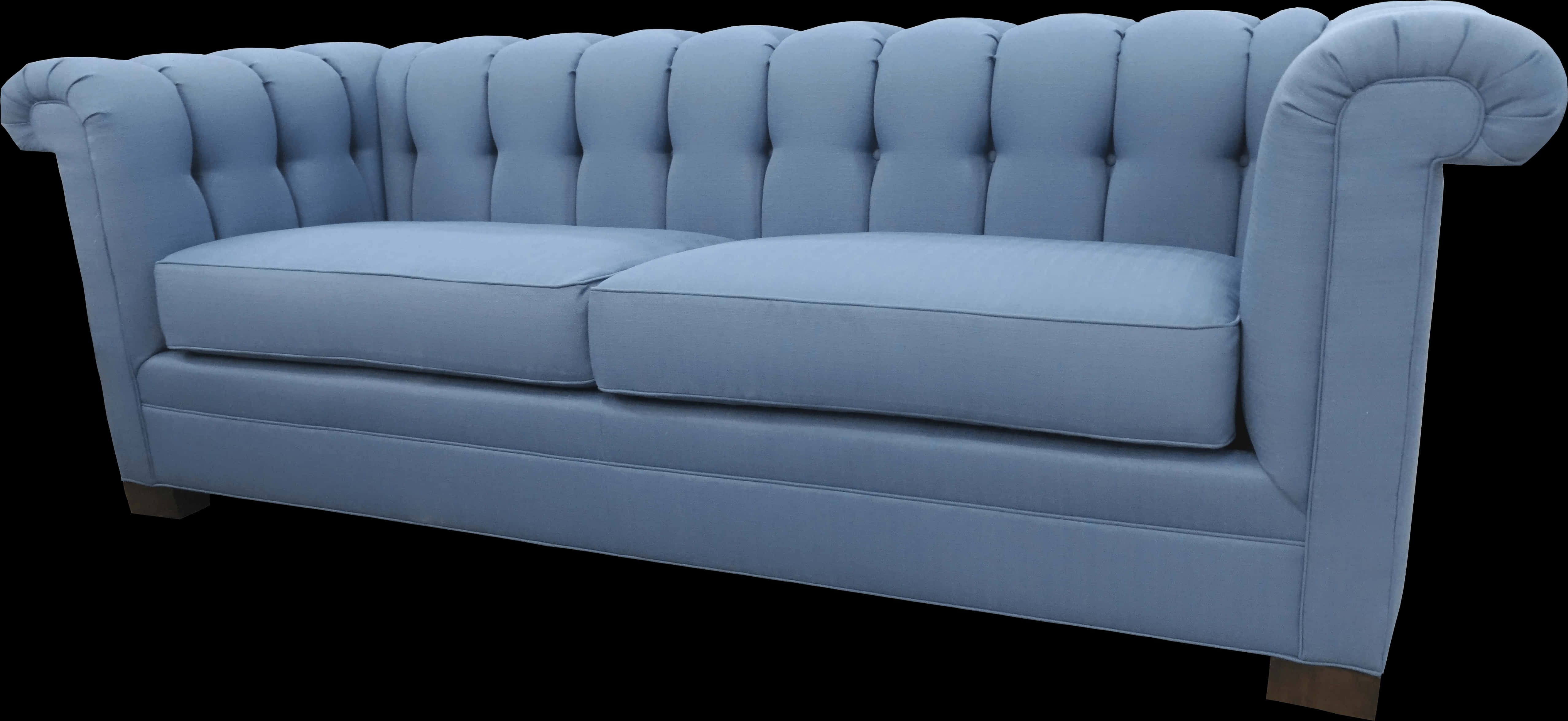 Blue Tufted Chesterfield Sofa