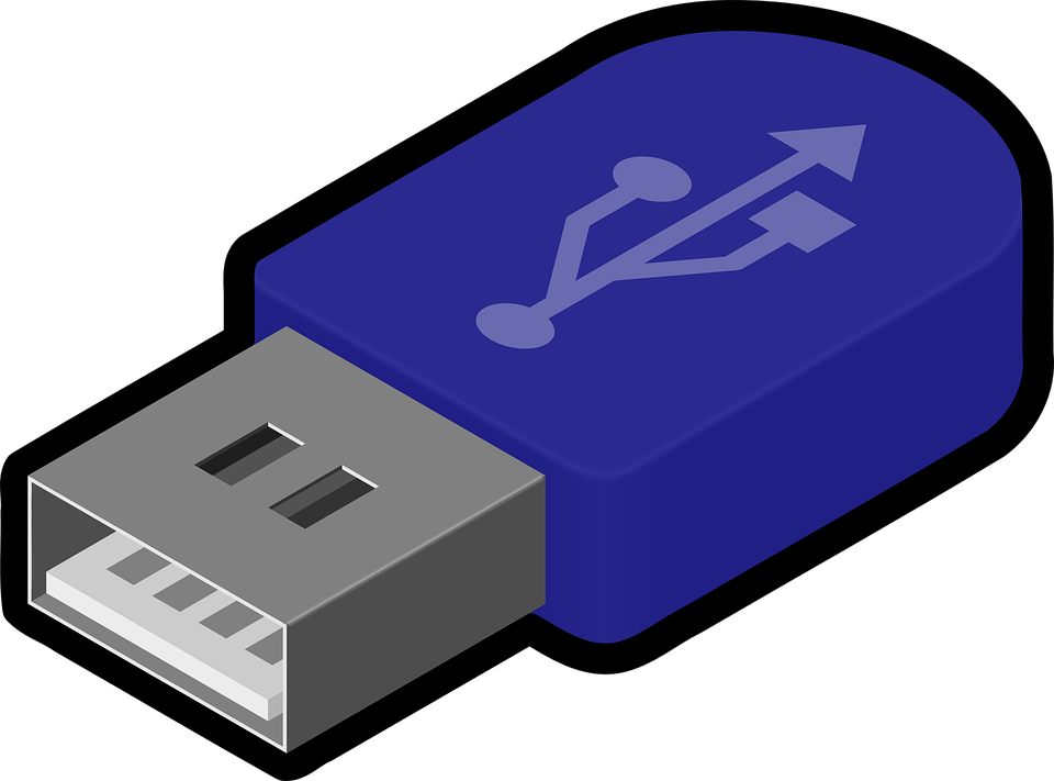 Blue U S B Flash Drive Isometric View