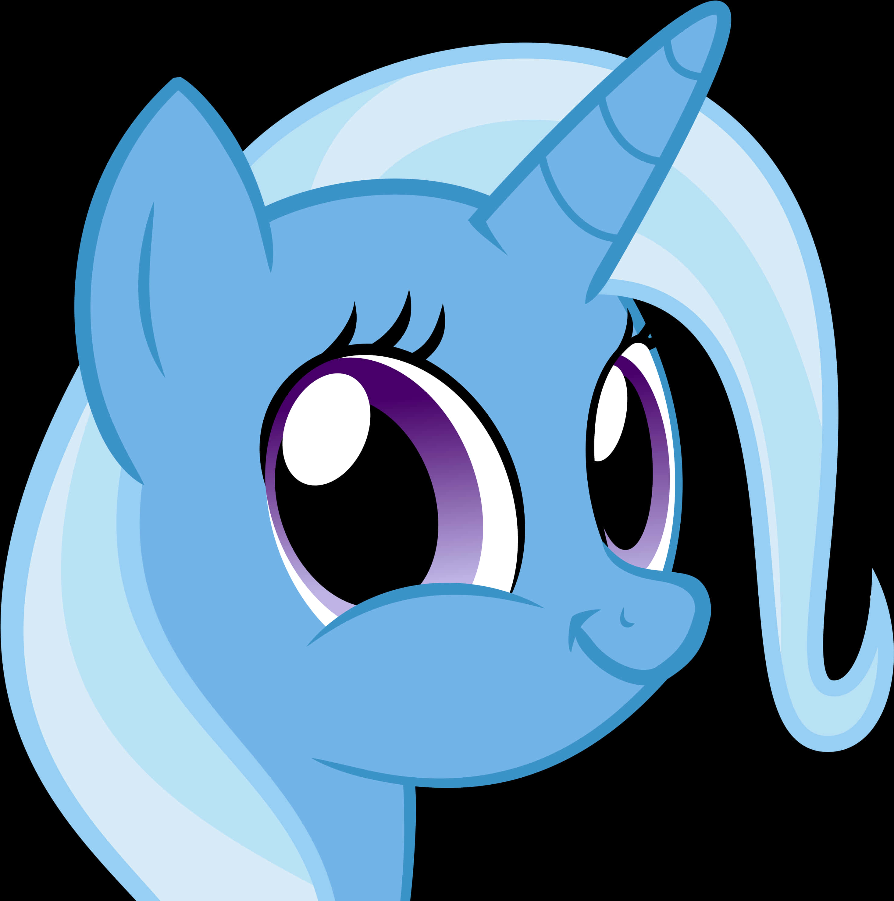 Blue Unicorn Pony Smiling