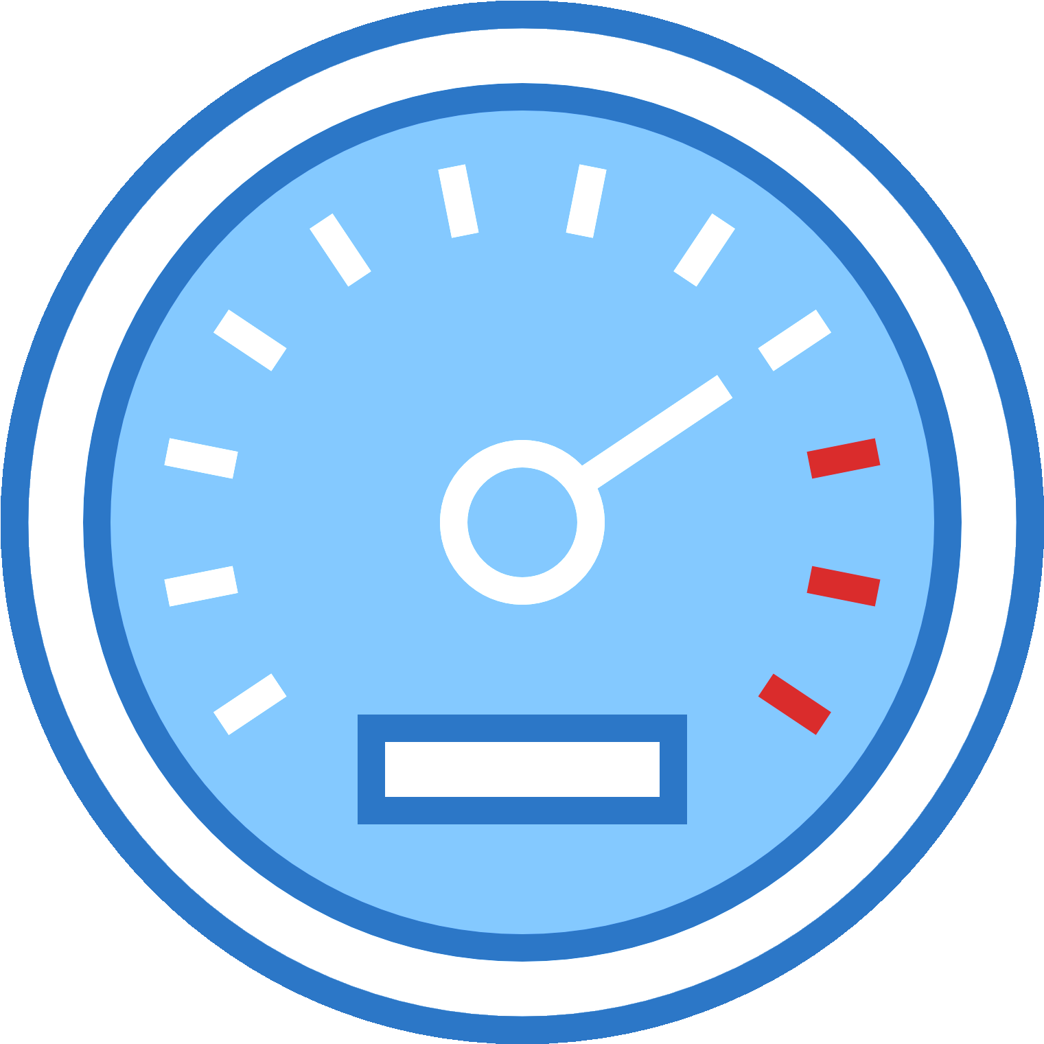 Blue Vehicle Speedometer Graphic