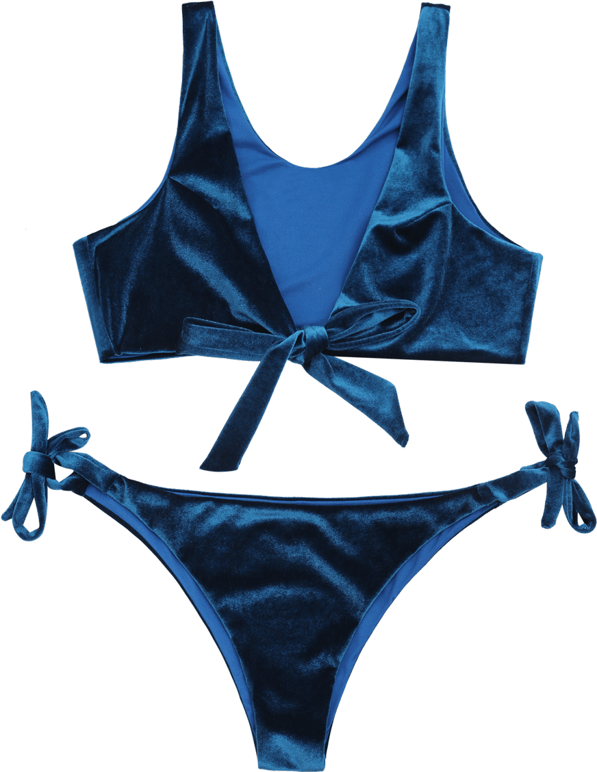 Blue Velvet Bikini Set