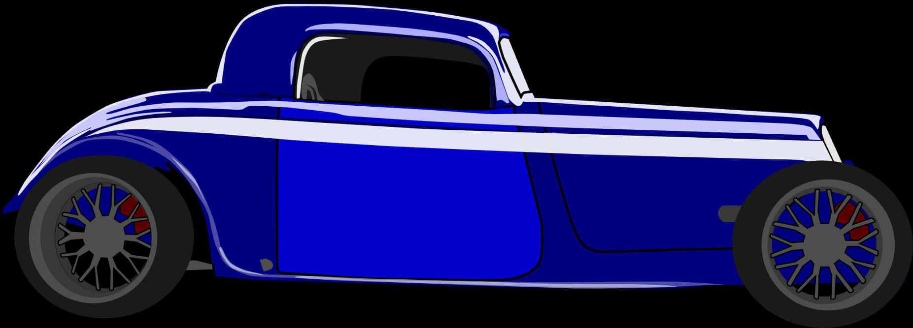 Blue Vintage Hotrod Vector Illustration