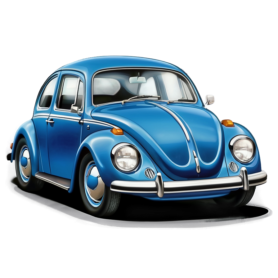 Blue Volkswagen Beetle Illustration Png 44