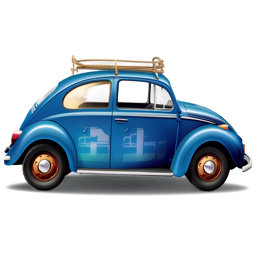 Blue Volkswagen Beetle Illustration Png Boa46