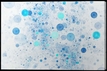 Blue Watercolor Bubbles Abstract Background