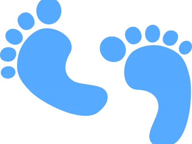 Blue Watercolor Footprints Graphic