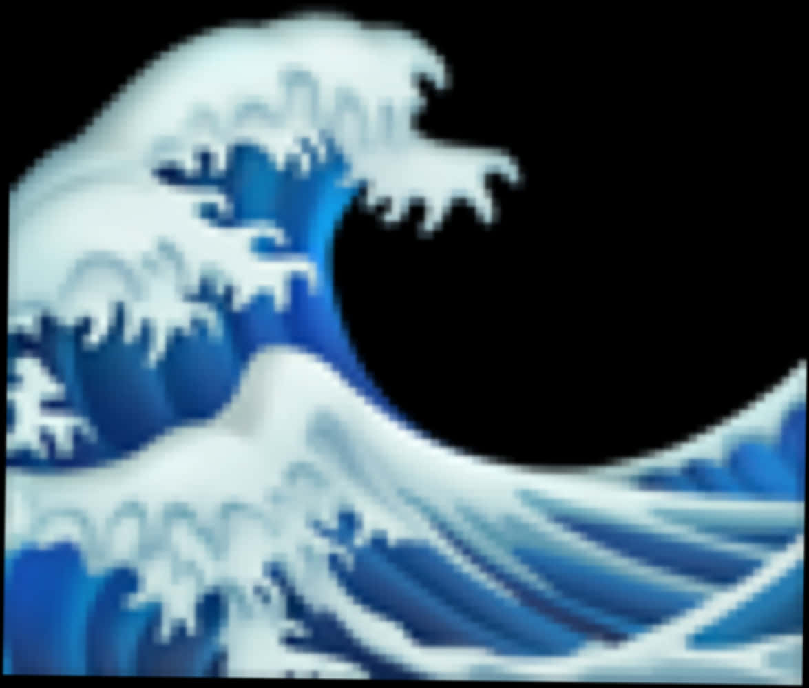 Blue Wave Emoji Art