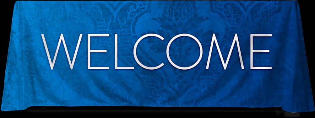 Blue Welcome Mat Textured Background