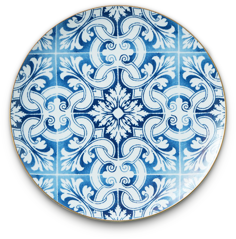 Blue White Decorative Ceramic Plate