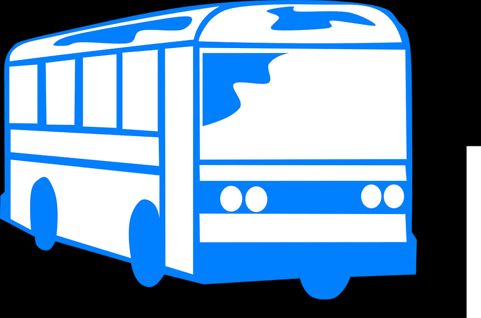 Blue White Graphic Bus