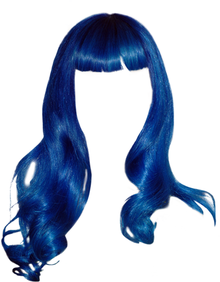 Blue Wig Cartoon Style