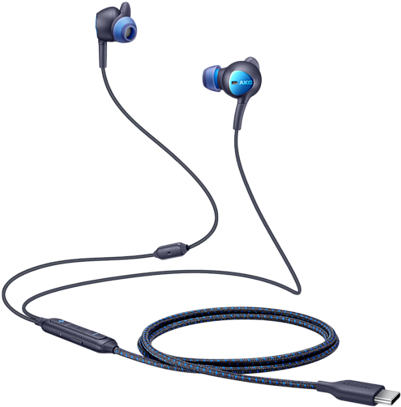 Blue Wired Earphoneswith U S B C Connector