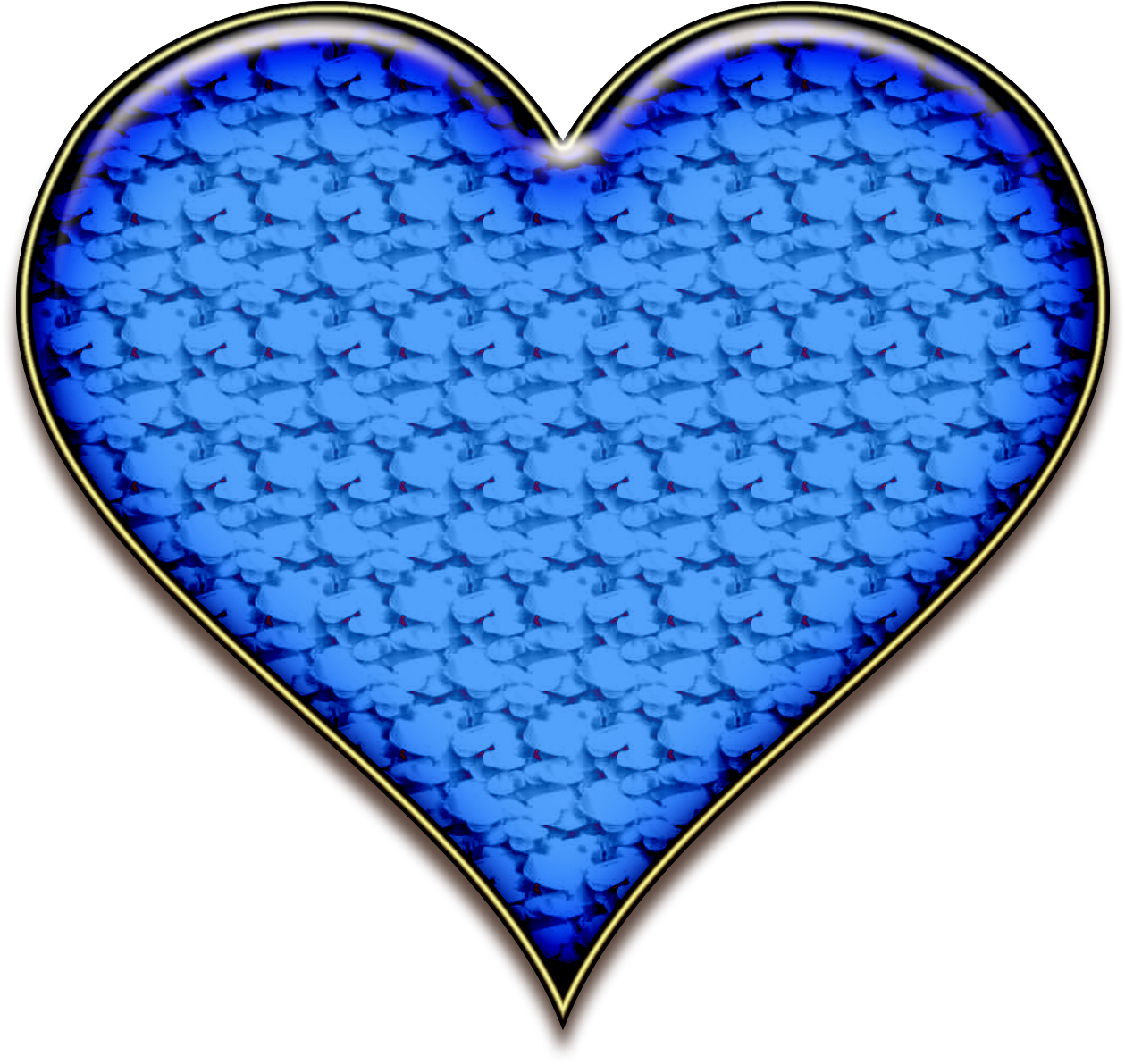 Blue3 D Heart Pattern