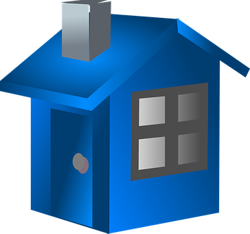 Blue3 D House Icon