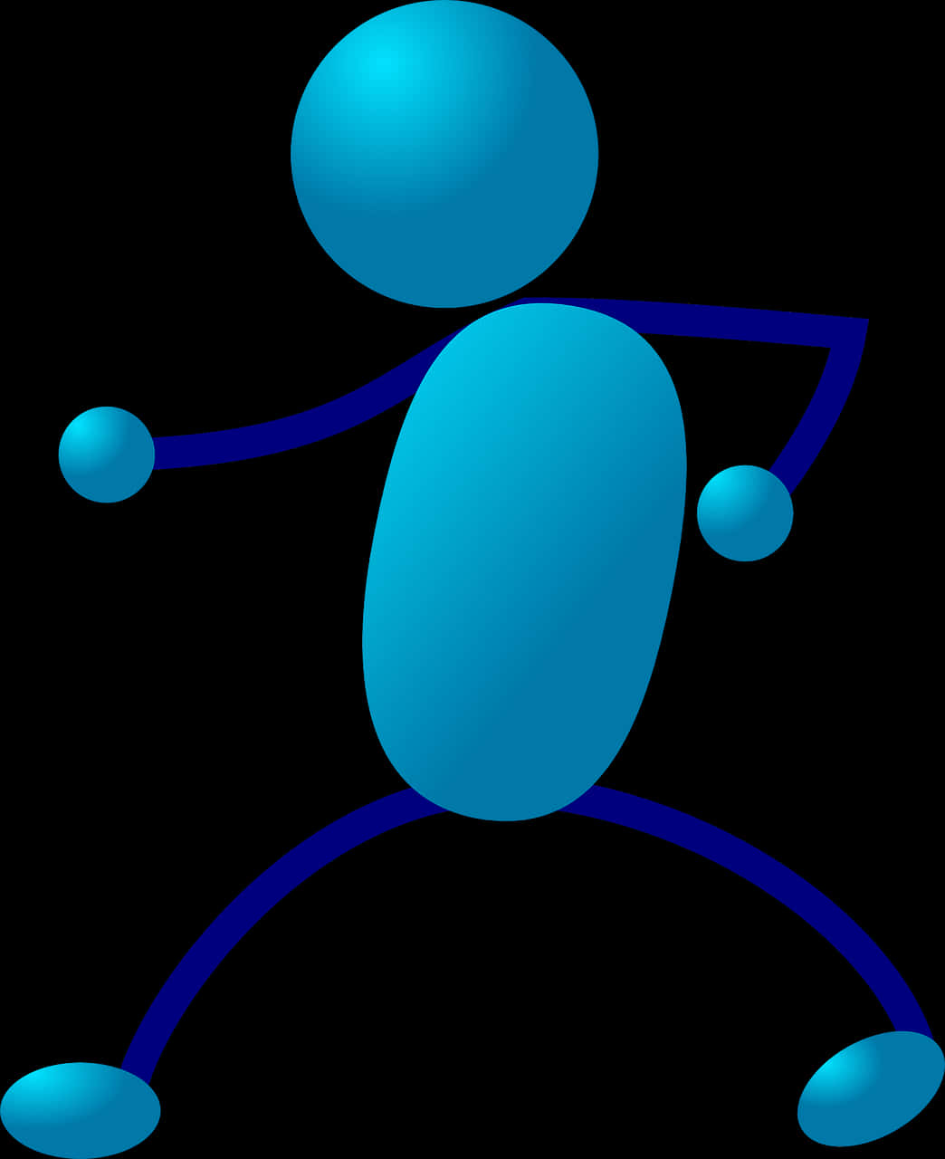 Blue3 D Stick Figure