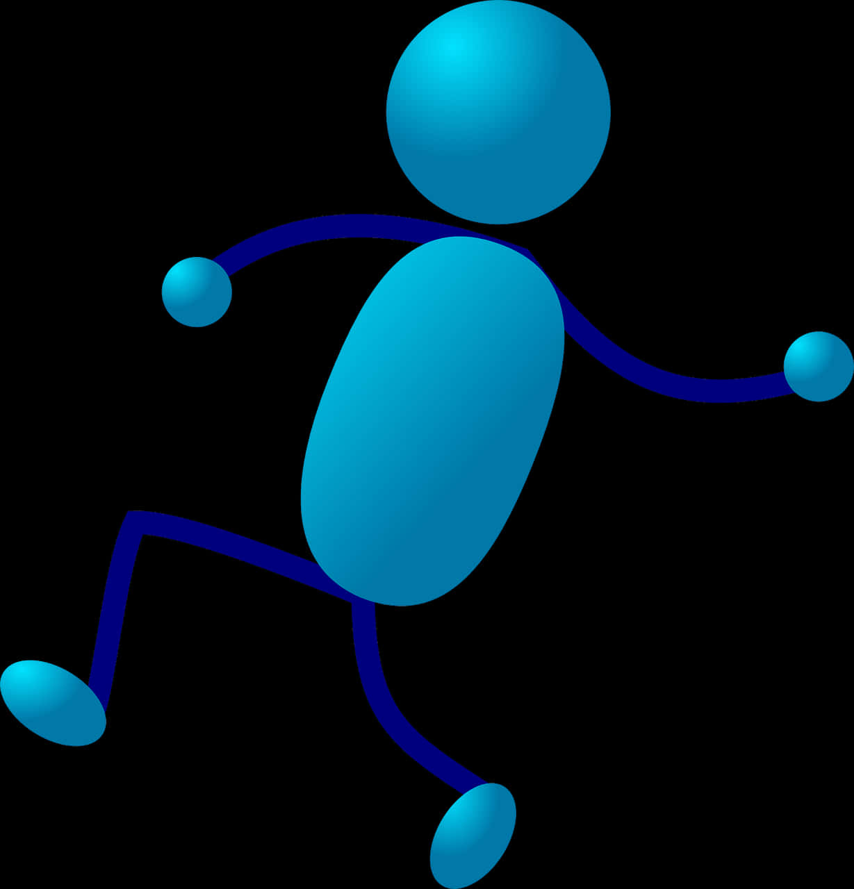 Blue3 D Stick Figure Running