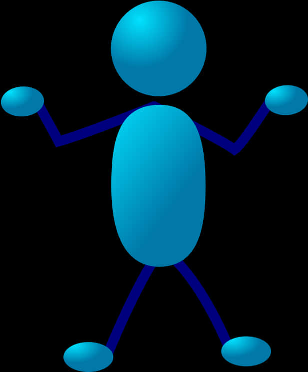 Blue3 D Stick Figure Standing