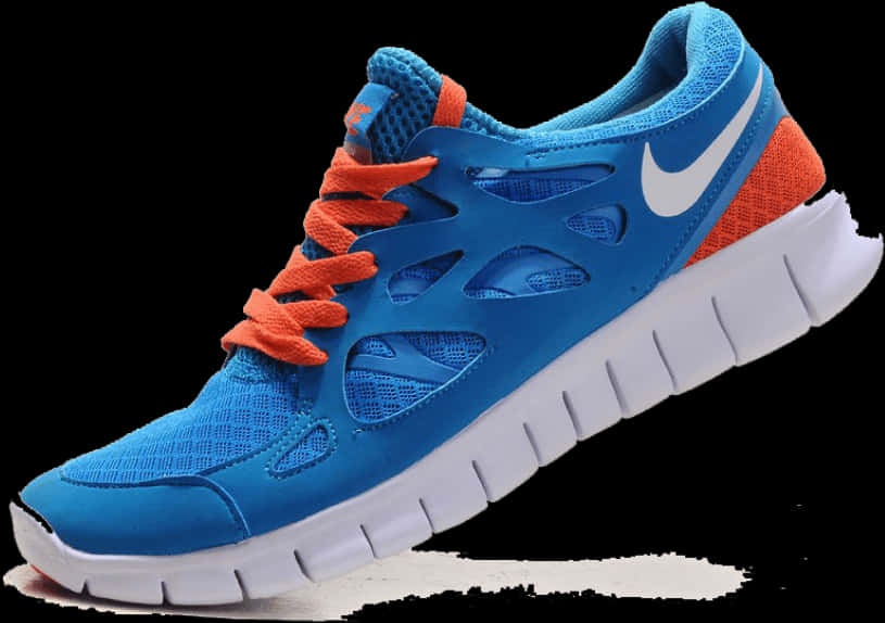 Blueand Orange Nike Running Shoe