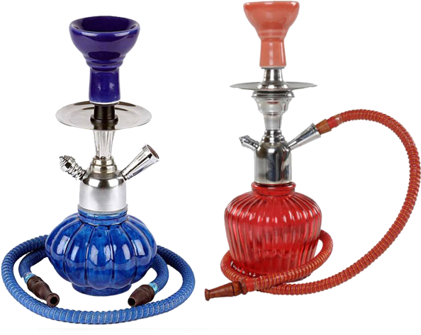 Blueand Red Hookahs