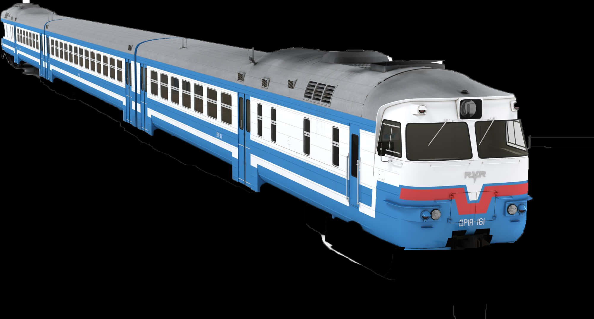 Blueand White Passenger Train