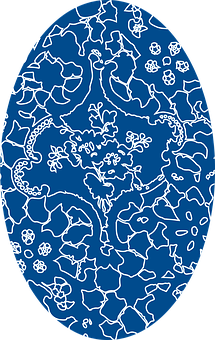 Blueand White Pysanka Pattern