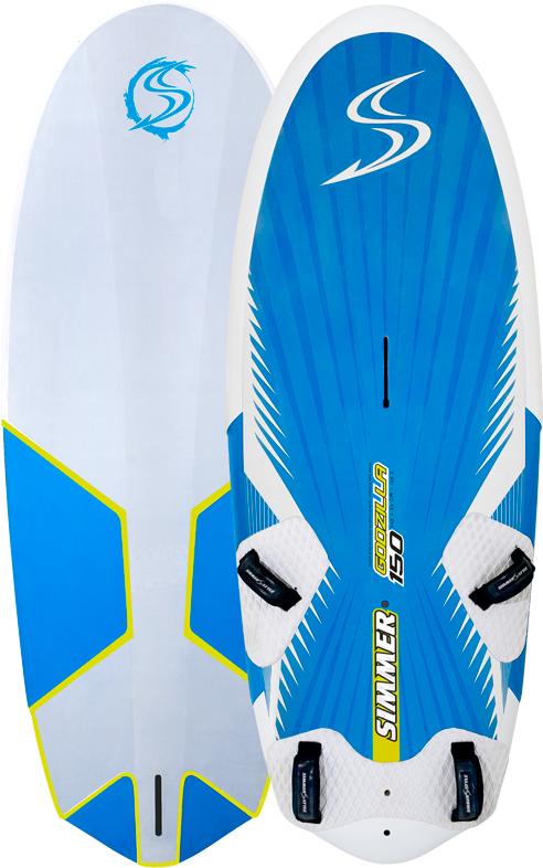 Blueand White Windsurfing Board Simmer Style