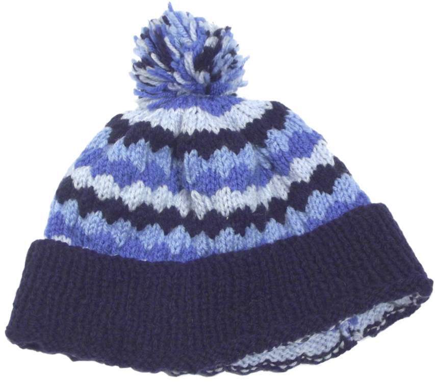 Blueand White Winter Hat