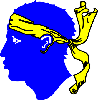 Blueand Yellow Profile Silhouette